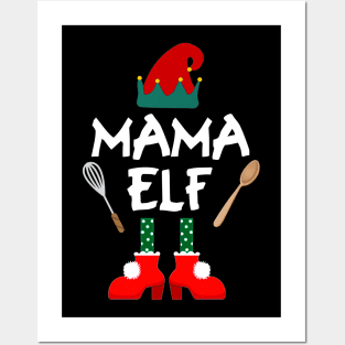 Mama Elf Funny T shirt Family Christmas Posters and Art